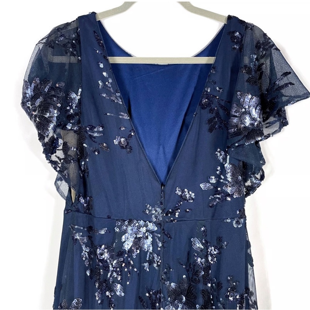 MARCHESA NOTTE BRIDESMAID***Navy Blue Sequin Evening Gown***US 6***$385 - Picture 7 of 7